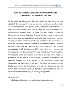 ACTA DE ASAMBLEA GENERAL DE CONDÓMINOS DEL