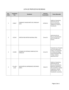 lista de propuestas recibidas