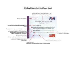 RYA Day Skipper Sail Certificate (tidal)
