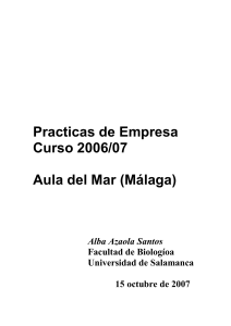 Practicas de Empresa Curso 2006/07 Aula del Mar (Málaga)