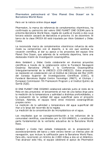 Pharmaton patrocinará el `One Planet One Ocean` en la Barcelona