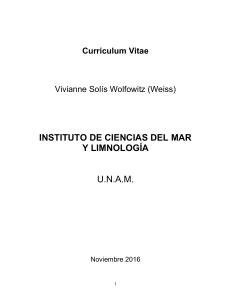 Curriculum Vitae - Instituto de Ciencias del Mar y Limnología, UNAM