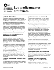 Los medicamentos ototoxicos