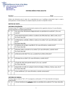 HISTORIA MÉDICO PARA ADULTOS Nombre