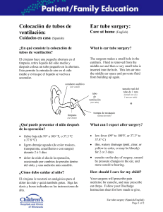 Colocación de tubos de ventilación: Ear tube surgery