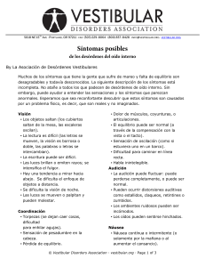 Síntomas posibles - Vestibular Disorders Association