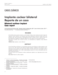 Implante coclear bilateral Reporte de un caso