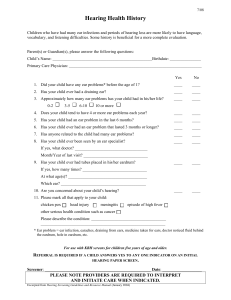 Hearing Health History