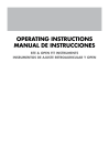 OpErATing insTruCTiOns mAnuAL DE