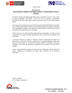 ino continua labor de difundir ciencia y tecnología en salud ocular