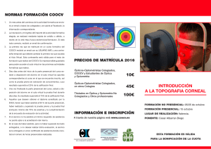 Valencia. Triptico. Introducci&oacute;n a la topograf&iacute;a corneal