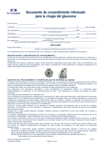Documento de consentimiento informado para la cirugía del glaucoma