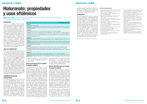 Hialuronato: propiedades y usos oftálmicos