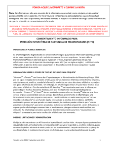 consentimiento informado para inyección intravítrea de acetonida