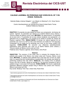 Diferencia en la calidad lagrimal en personas que viven en el DF y