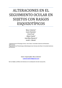 Alteraciones en el seguimiento ocular en SUJETOS