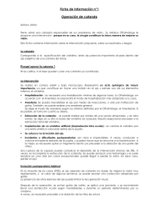 Ficha de Información n°1 Operación de catarata