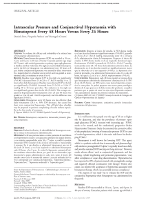 Intraocular Pressure and Conjunctival Hyperaemia with Bimatoprost