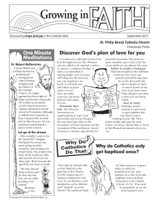 Discover God`s plan of love for you - St. Philip Benizi Catholic Church!