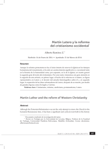 Martín Lutero y la reforma del cristianismo occidental*