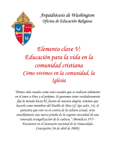 Elemento clave V: Educación para la vida en la comunidad cristiana