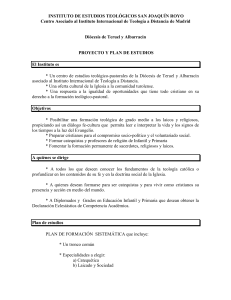 Plan de estudios - Diócesis de Teruel y Albarracín