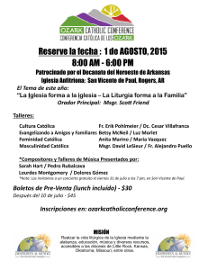 Reserve la fecha : 1 de AGOSTO, 2015 8:00 AM