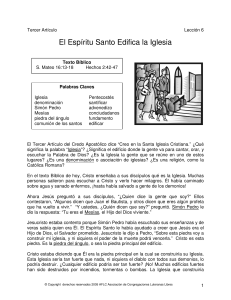 6 El Espíritu Santo Edifica la Iglesia