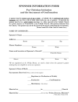sponsor information form - St Philip Benizi Catholic Church