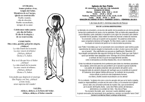 Somos piedras vivas, templo del Señor. Miembros de su Cuerpo