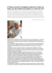 El Papa concede la indulgencia plenaria a todos los fieles que den