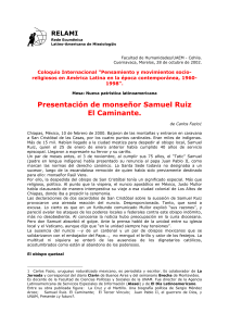 Presentación de monseñor Samuel Ruiz El Caminante.