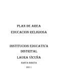 plan de area educacion religiosa institucion educativa distrital laura