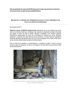 Imágen de la Virgen que permaneció intacta tras terremoto en Italua