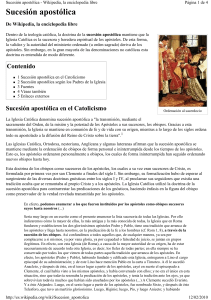 Sucesión apostólica en el Catolicismo