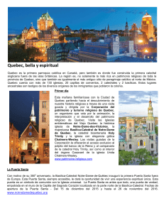 Itinerario regi&oacute;n de Quebec &ndash; Patrimonio religioso 3 d&iacute;as