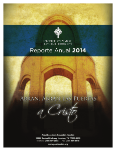 Reporte Anual 2014 - Prince of Peace Catholic Community
