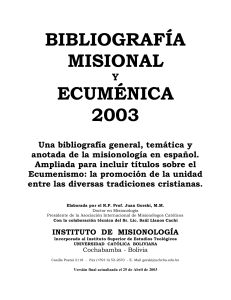 bibliografía misional ecuménica 2003