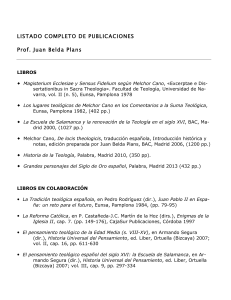 LISTADO COMPLETO DE PUBLICACIONES Prof. Juan Belda Plans