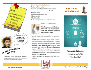 La vocación del hombre: La vida en el Espíritu “ La Santidad
