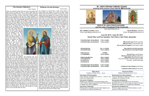 June 29, 2014 / Junio 29, 2014 Saints Peter and Paul Apostles / San