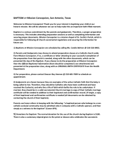 BAPTISM AT Mission Concepcion, San Antonio, Texas