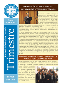 "Trimestre" número 13, 2012 - Facultad de Teología de Granada