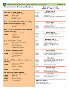 April 26 2015 - St. Francis of Assisi Catholic Church