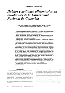 Hábitos y actitudes alimentarias en estudiantes de la Universidad