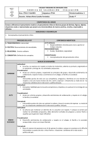 COLEGIO TERESIANO DE ENVIGADO 2016 RÚBRICA DE