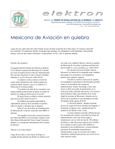 Mexicana de Aviación en quiebra - Frente de Trabajadores de la