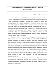 Socialización política: aproximaciones teóricas y empíricas Ficha de