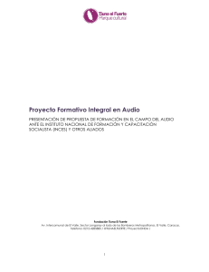 Proyecto Formativo Integral en Audio
