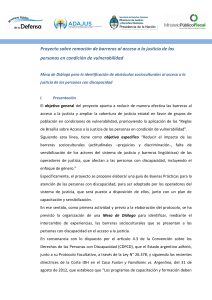 Proyecto sobre remoción de barreras al acceso a la justicia de las